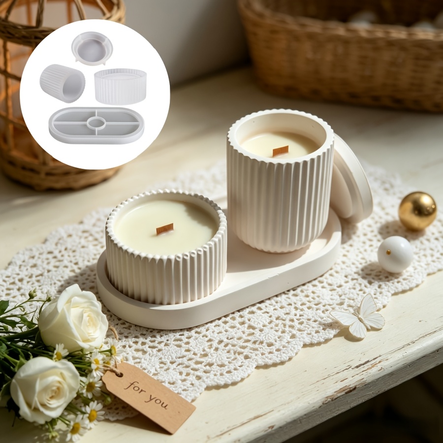 Kraft Box Candle - Ensemble de moules en silicone, 4