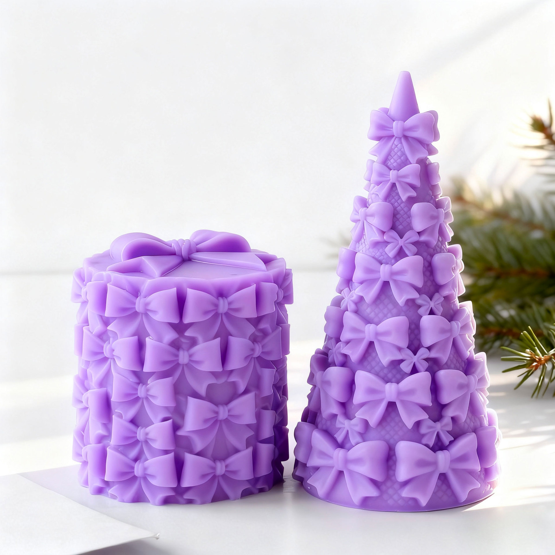 Kraft Box Candle - Boîte cadeau d'arbre de noël avec